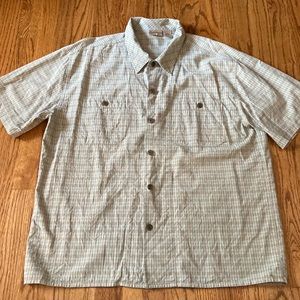 Ruff Hewn Short Sleeve Light Green Plaid Shirt